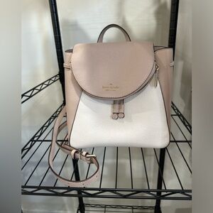 Kate Spade Backpack, tan & white.